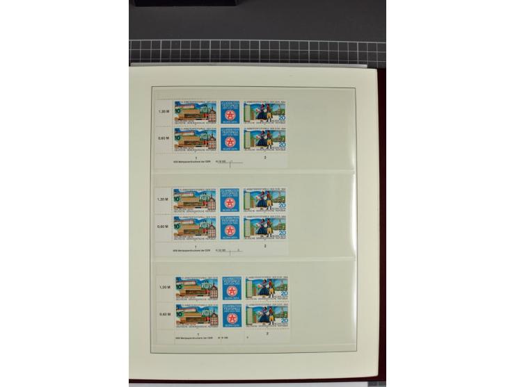 1949/90, in den Hauptnummern nahezu komplette postfrische Sammlung der Druckvermerke und Druckereizeichen, meist in Vierer- o