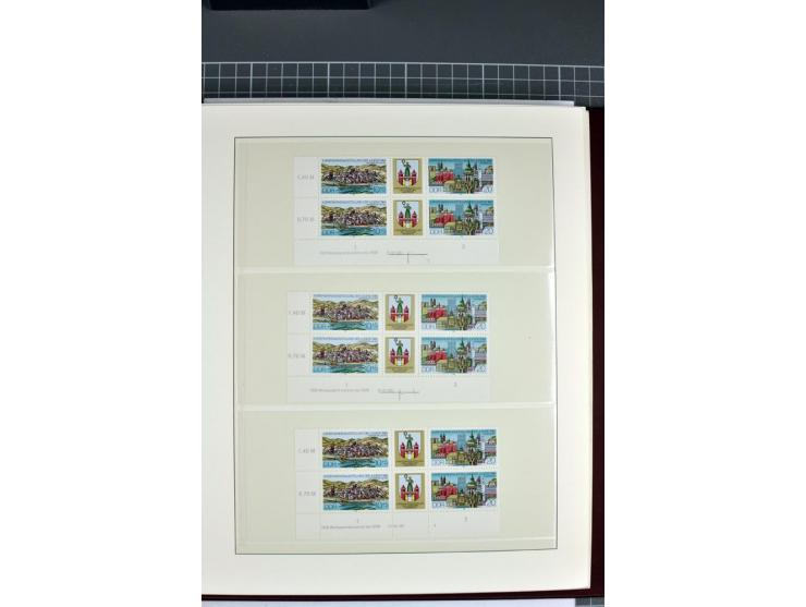 1949/90, in den Hauptnummern nahezu komplette postfrische Sammlung der Druckvermerke und Druckereizeichen, meist in Vierer- o