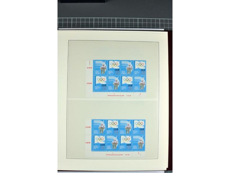 1949/90, in den Hauptnummern nahezu komplette postfrische Sammlung der Druckvermerke und Druckereizeichen, meist in Vierer- o