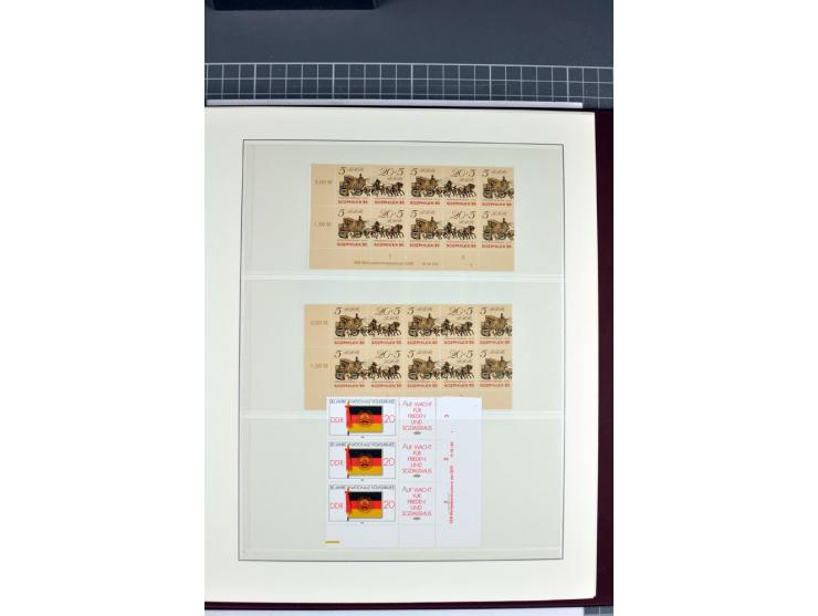 1949/90, in den Hauptnummern nahezu komplette postfrische Sammlung der Druckvermerke und Druckereizeichen, meist in Vierer- o