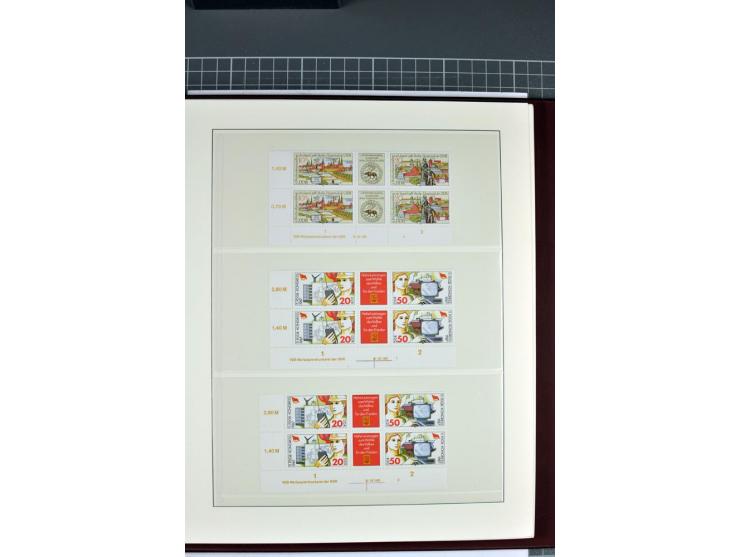 1949/90, in den Hauptnummern nahezu komplette postfrische Sammlung der Druckvermerke und Druckereizeichen, meist in Vierer- o