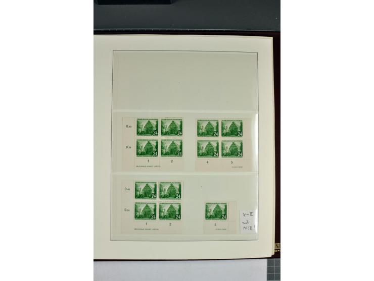 1949/90, in den Hauptnummern nahezu komplette postfrische Sammlung der Druckvermerke und Druckereizeichen, meist in Vierer- o