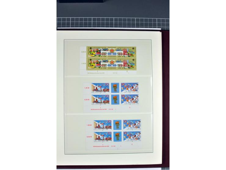 1949/90, in den Hauptnummern nahezu komplette postfrische Sammlung der Druckvermerke und Druckereizeichen, meist in Vierer- o