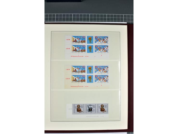1949/90, in den Hauptnummern nahezu komplette postfrische Sammlung der Druckvermerke und Druckereizeichen, meist in Vierer- o