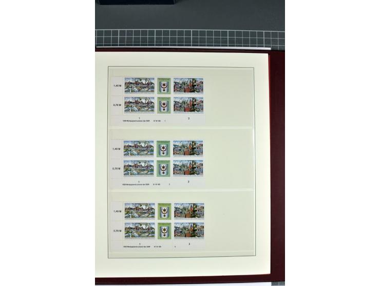 1949/90, in den Hauptnummern nahezu komplette postfrische Sammlung der Druckvermerke und Druckereizeichen, meist in Vierer- o