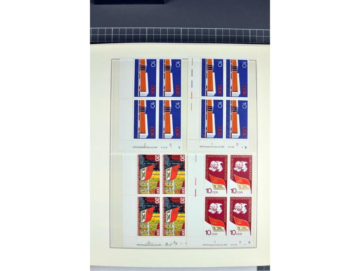 1949/90, in den Hauptnummern nahezu komplette postfrische Sammlung der Druckvermerke und Druckereizeichen, meist in Vierer- o