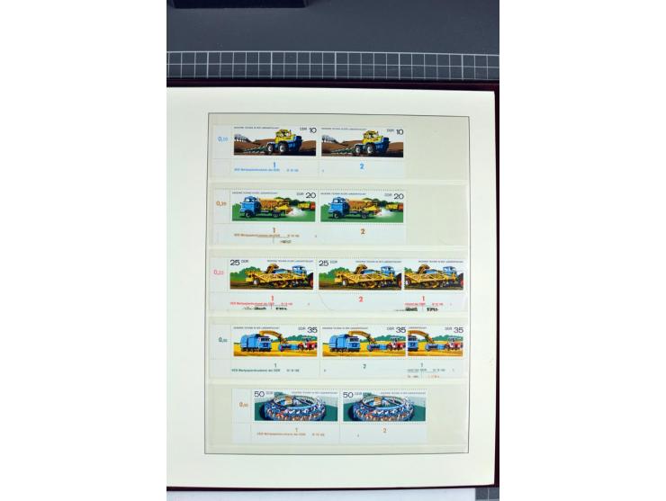 1949/90, in den Hauptnummern nahezu komplette postfrische Sammlung der Druckvermerke und Druckereizeichen, meist in Vierer- o