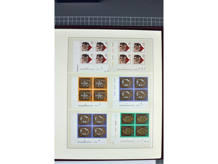 1949/90, in den Hauptnummern nahezu komplette postfrische Sammlung der Druckvermerke und Druckereizeichen, meist in Vierer- o