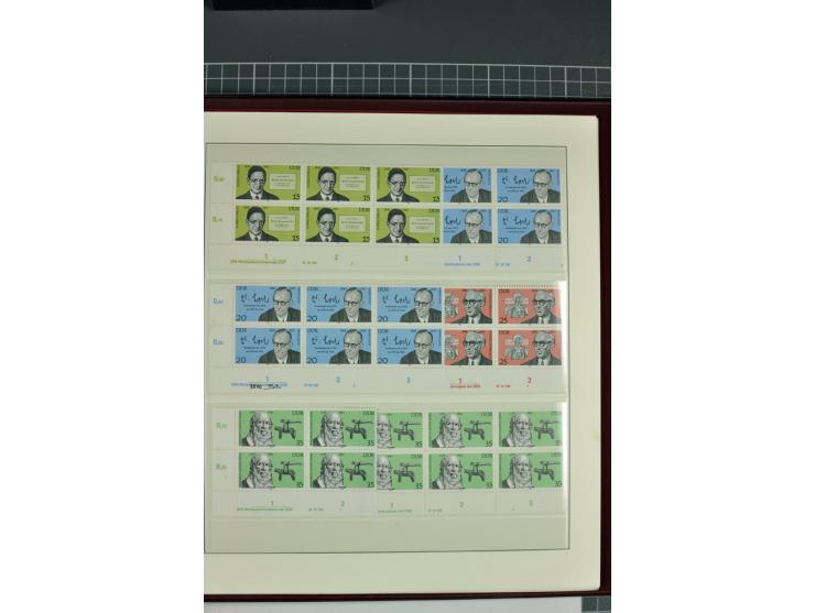 1949/90, in den Hauptnummern nahezu komplette postfrische Sammlung der Druckvermerke und Druckereizeichen, meist in Vierer- o