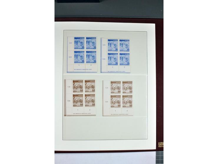 1949/90, in den Hauptnummern nahezu komplette postfrische Sammlung der Druckvermerke und Druckereizeichen, meist in Vierer- o
