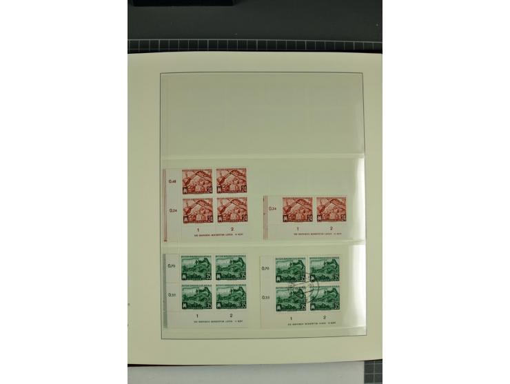 1949/90, in den Hauptnummern nahezu komplette postfrische Sammlung der Druckvermerke und Druckereizeichen, meist in Vierer- o
