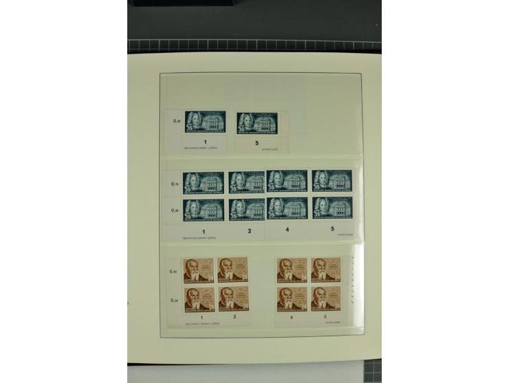 1949/90, in den Hauptnummern nahezu komplette postfrische Sammlung der Druckvermerke und Druckereizeichen, meist in Vierer- o