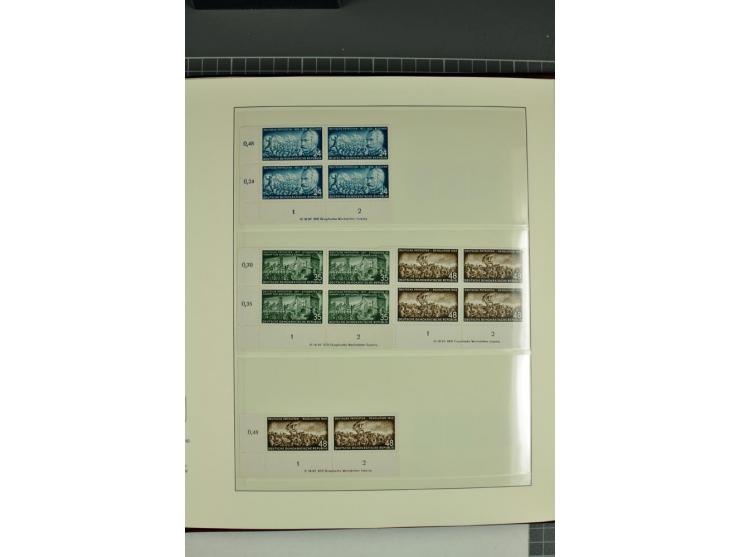 1949/90, in den Hauptnummern nahezu komplette postfrische Sammlung der Druckvermerke und Druckereizeichen, meist in Vierer- o