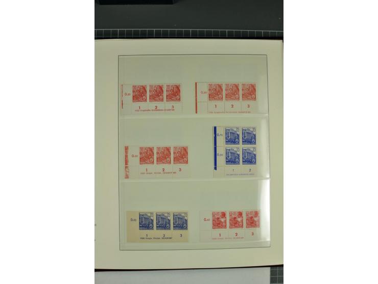 1949/90, in den Hauptnummern nahezu komplette postfrische Sammlung der Druckvermerke und Druckereizeichen, meist in Vierer- o