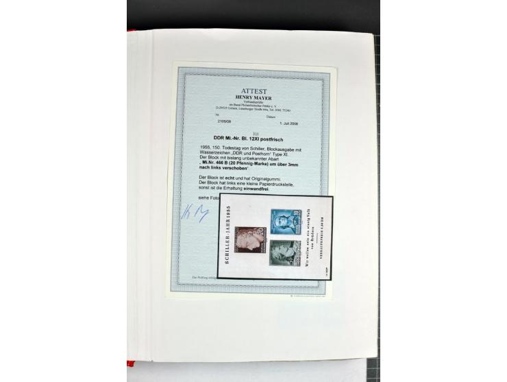 1949/90, postfrische, ungebrauchte und gestempelte Sammlung mit Abarten und Besonderheiten, dabei Mi.-Nr.243 Uo PF I gestempe