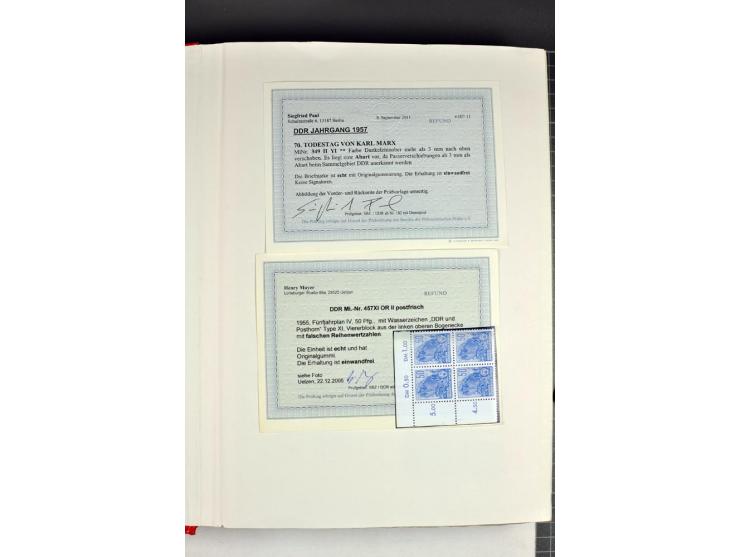 1949/90, postfrische, ungebrauchte und gestempelte Sammlung mit Abarten und Besonderheiten, dabei Mi.-Nr.243 Uo PF I gestempe