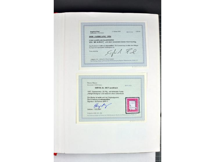 1949/90, postfrische, ungebrauchte und gestempelte Sammlung mit Abarten und Besonderheiten, dabei Mi.-Nr.243 Uo PF I gestempe