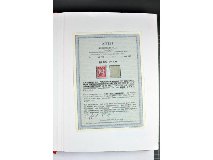 1949/90, postfrische, ungebrauchte und gestempelte Sammlung mit Abarten und Besonderheiten, dabei Mi.-Nr.243 Uo PF I gestempe