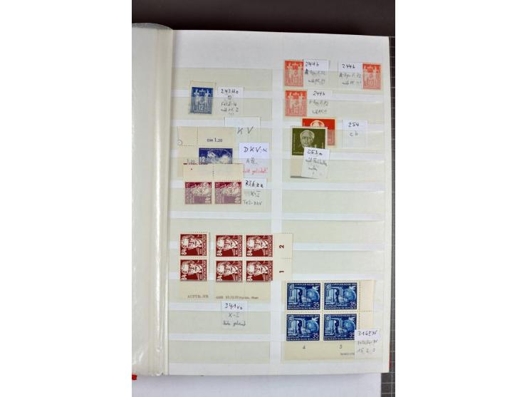 1949/90, postfrische, ungebrauchte und gestempelte Sammlung mit Abarten und Besonderheiten, dabei Mi.-Nr.243 Uo PF I gestempe