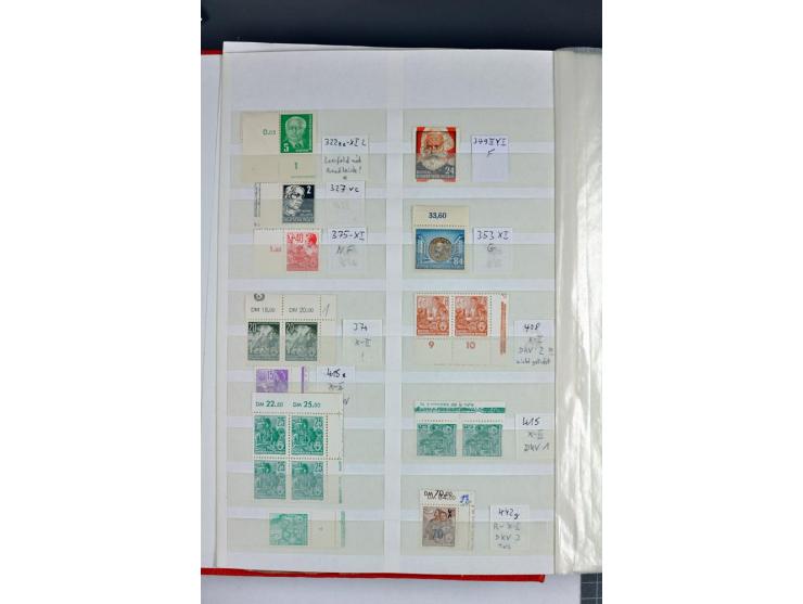 1949/90, postfrische, ungebrauchte und gestempelte Sammlung mit Abarten und Besonderheiten, dabei Mi.-Nr.243 Uo PF I gestempe