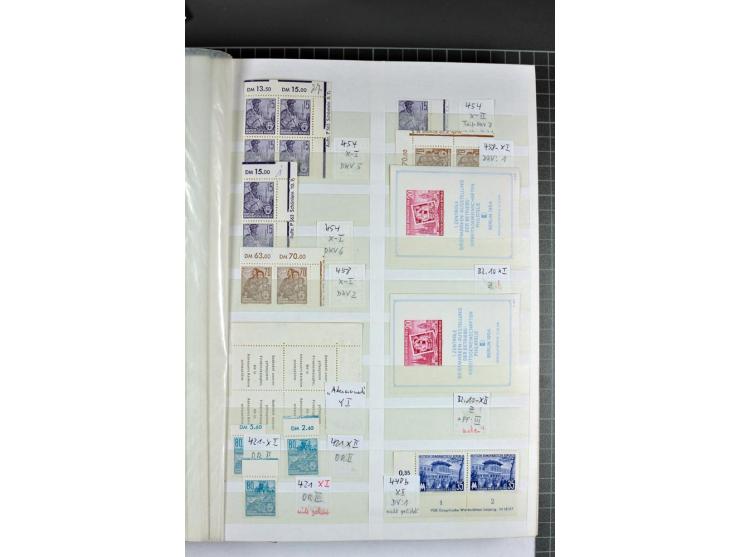 1949/90, postfrische, ungebrauchte und gestempelte Sammlung mit Abarten und Besonderheiten, dabei Mi.-Nr.243 Uo PF I gestempe
