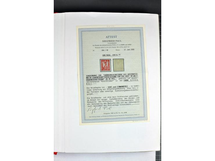 1949/90, postfrische, ungebrauchte und gestempelte Sammlung mit Abarten und Besonderheiten, dabei Mi.-Nr.243 Uo PF I gestempe