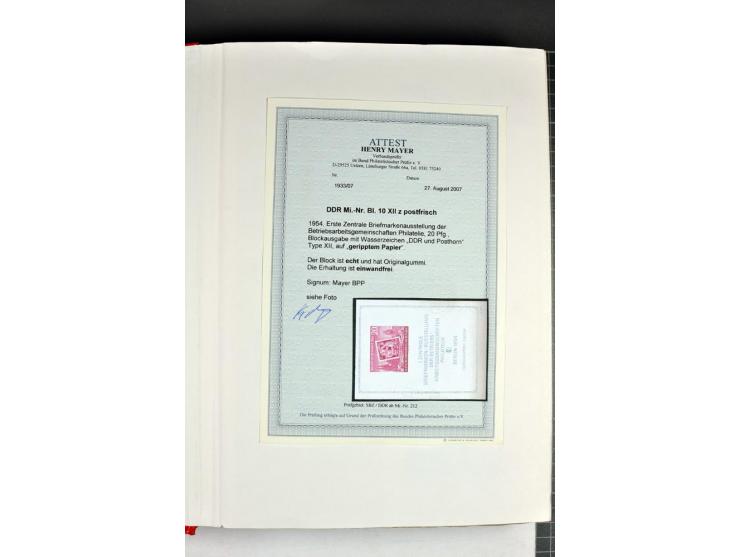 1949/90, postfrische, ungebrauchte und gestempelte Sammlung mit Abarten und Besonderheiten, dabei Mi.-Nr.243 Uo PF I gestempe