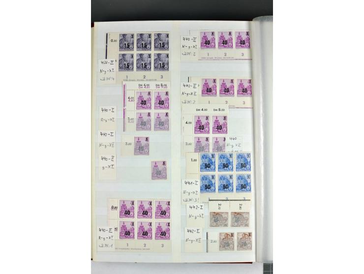 1949/90, postfrische Sammlung mit einigen hundert Plattenfehler, teils in Einheiten mit Normalmarken, dabei Mi.-Nr. 242 I, II
