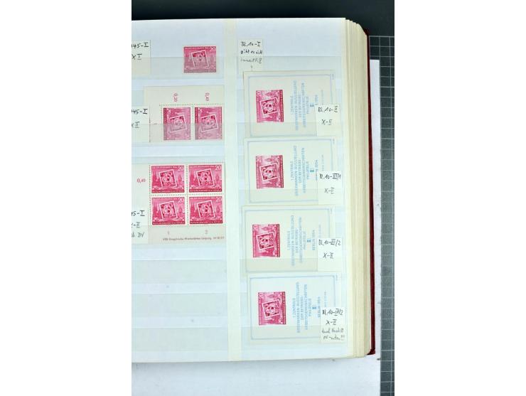 1949/90, postfrische Sammlung mit einigen hundert Plattenfehler, teils in Einheiten mit Normalmarken, dabei Mi.-Nr. 242 I, II