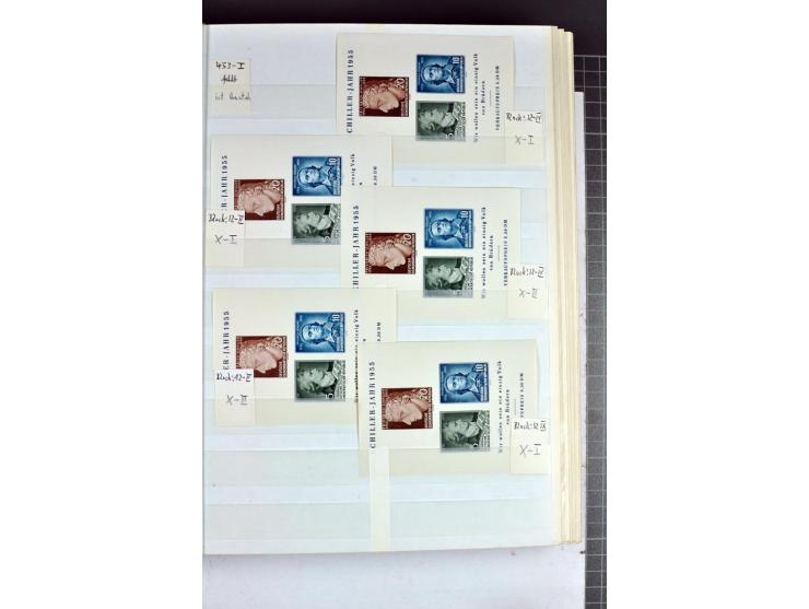 1949/90, postfrische Sammlung mit einigen hundert Plattenfehler, teils in Einheiten mit Normalmarken, dabei Mi.-Nr. 242 I, II