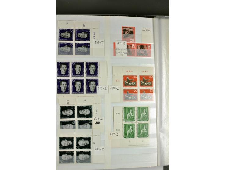 1949/90, postfrische Sammlung mit einigen hundert Plattenfehler, teils in Einheiten mit Normalmarken, dabei Mi.-Nr. 242 I, II
