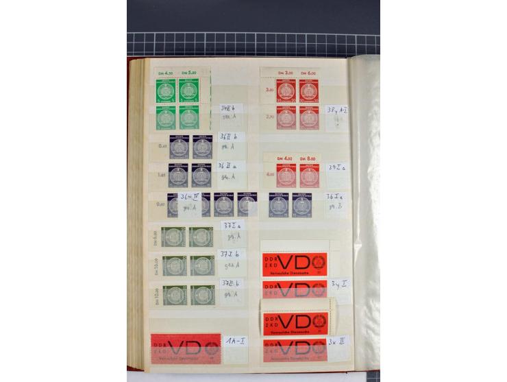 1949/90, postfrische Sammlung mit einigen hundert Plattenfehler, teils in Einheiten mit Normalmarken, dabei Mi.-Nr. 242 I, II