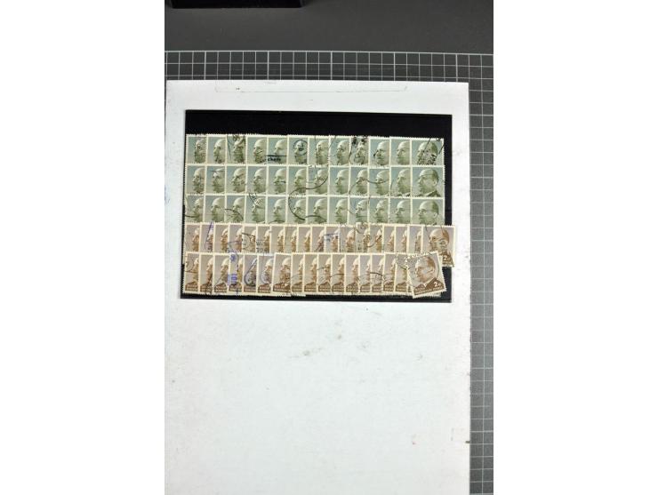 1949/90, postfrischer Bogen-Posten, dabei Mi.-Nr. 243-44 (2 Bogensätze, teils Falt- und Trennstellen), 293, 355-57, 397 mit P