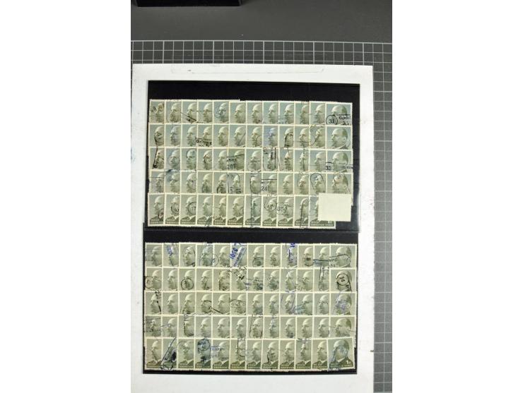 1949/90, postfrischer Bogen-Posten, dabei Mi.-Nr. 243-44 (2 Bogensätze, teils Falt- und Trennstellen), 293, 355-57, 397 mit P