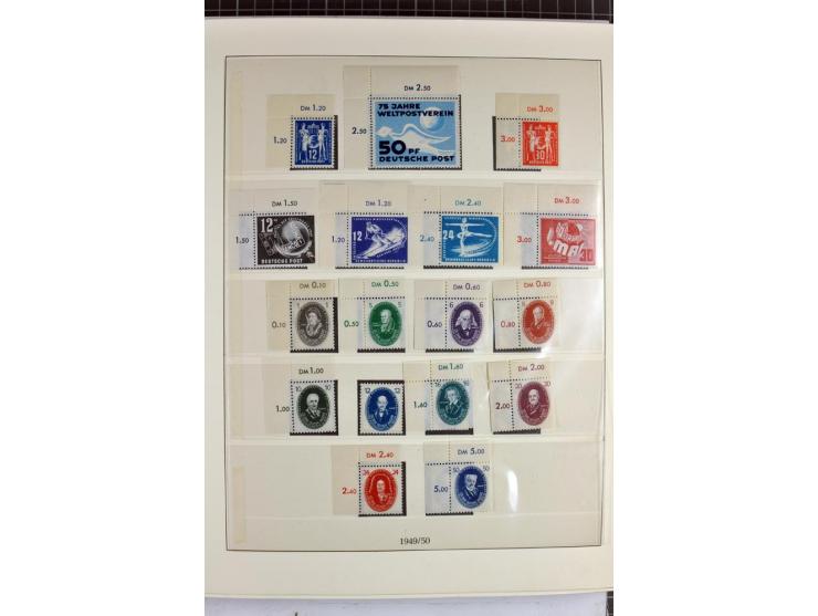1949/90, überkomplette postfrische Sammlung meist aus der linken oberen Bogenecke, zusätzlich mit einigen bessern Farben und 