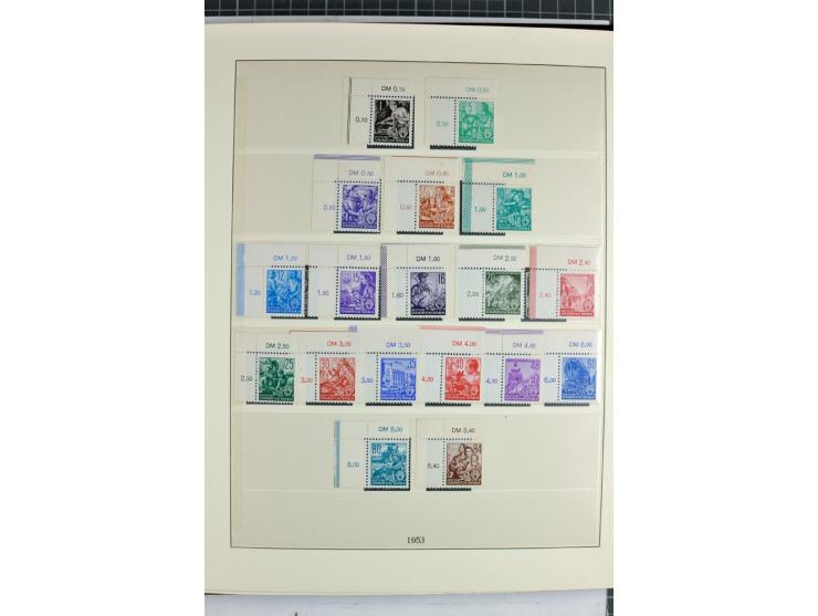 1949/90, überkomplette postfrische Sammlung meist aus der linken oberen Bogenecke, zusätzlich mit einigen bessern Farben und 