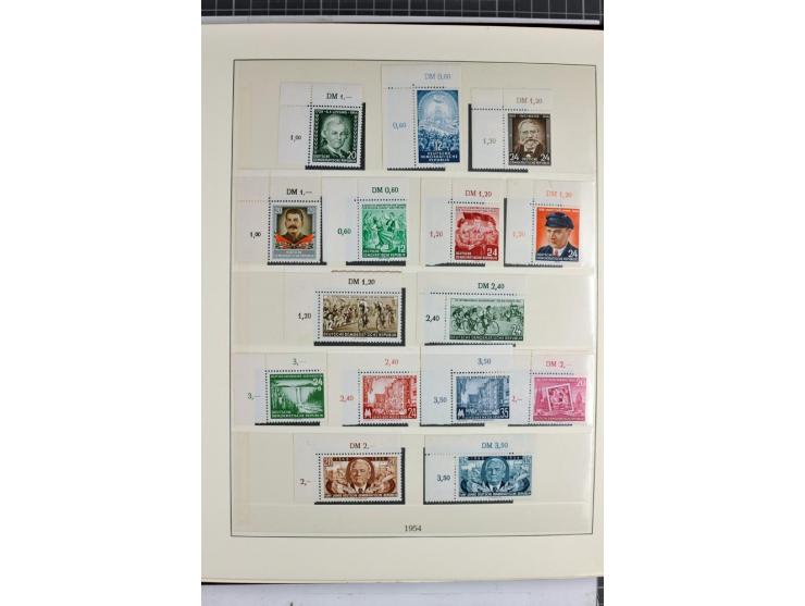 1949/90, überkomplette postfrische Sammlung meist aus der linken oberen Bogenecke, zusätzlich mit einigen bessern Farben und 