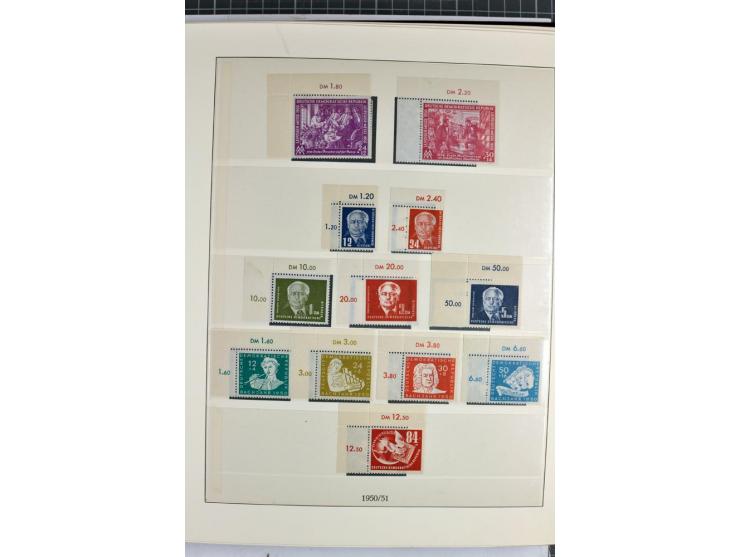 1949/90, überkomplette postfrische Sammlung meist aus der linken oberen Bogenecke, zusätzlich mit einigen bessern Farben und 