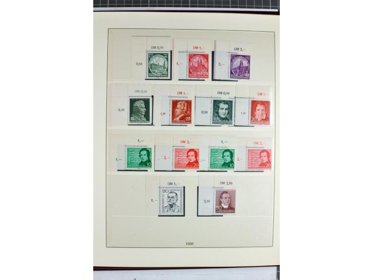 1949/90, überkomplette postfrische Sammlung meist aus der linken oberen Bogenecke, zusätzlich mit einigen bessern Farben und 