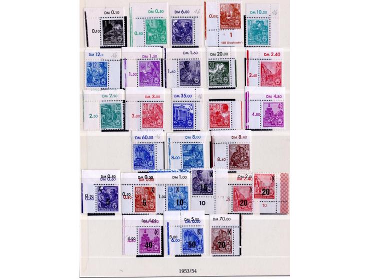 1949/90, überkomplette postfrische Sammlung meist aus der linken oberen Bogenecke, zusätzlich mit einigen bessern Farben und 