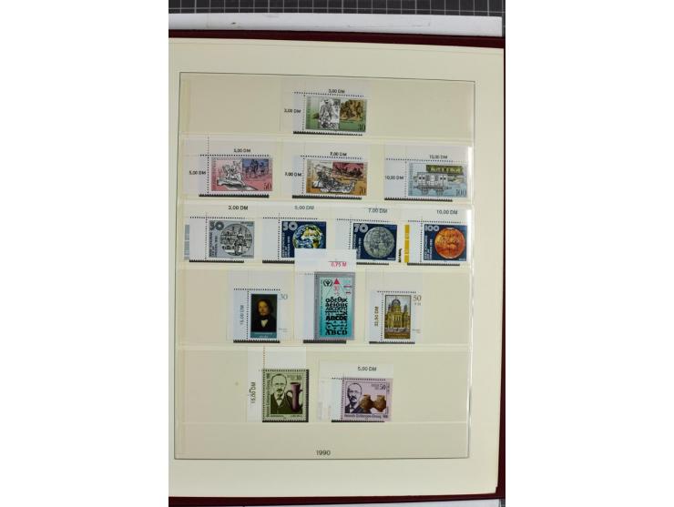 1949/90, überkomplette postfrische Sammlung meist aus der linken oberen Bogenecke, zusätzlich mit einigen bessern Farben und 