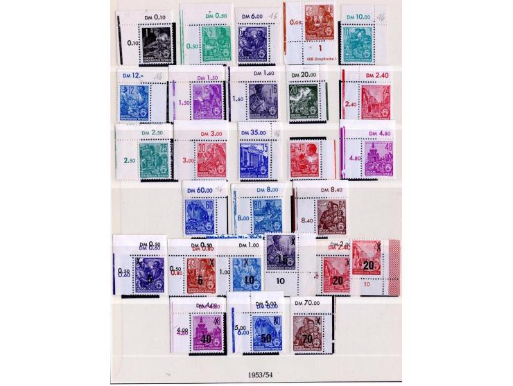 1949/90, überkomplette postfrische Sammlung meist aus der linken oberen Bogenecke, zusätzlich mit einigen bessern Farben und 