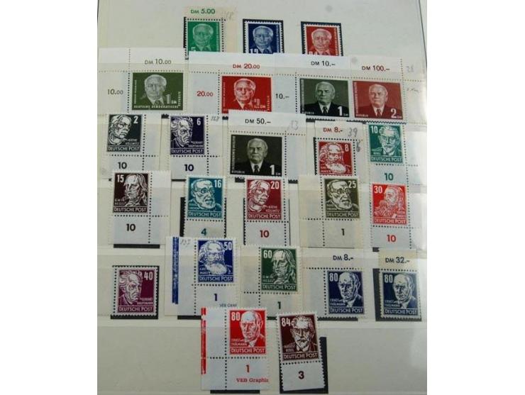 1949/90, überkomplette postfrische Sammlung meist aus der linken oberen Bogenecke, zusätzlich mit einigen bessern Farben und 