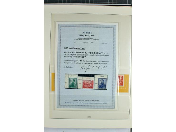 1949/90, überkomplette postfrische Sammlung meist aus der linken oberen Bogenecke, zusätzlich mit einigen bessern Farben und 