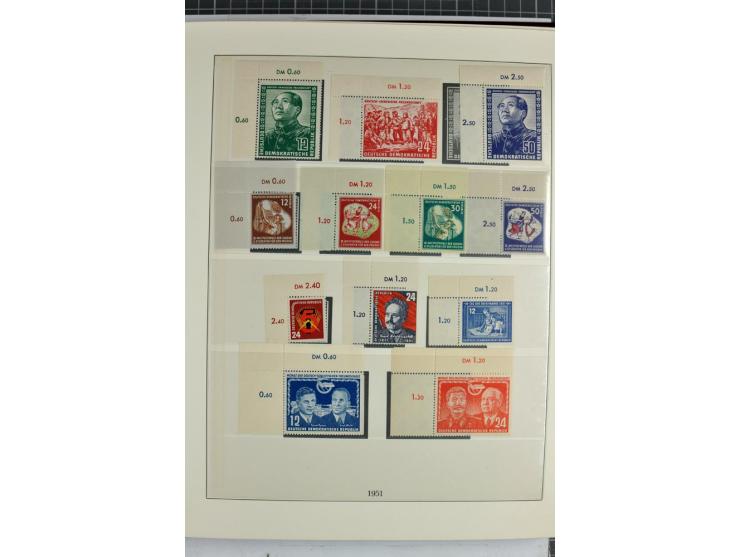 1949/90, überkomplette postfrische Sammlung meist aus der linken oberen Bogenecke, zusätzlich mit einigen bessern Farben und 