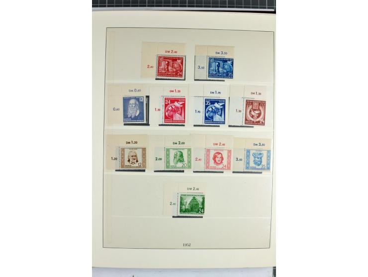 1949/90, überkomplette postfrische Sammlung meist aus der linken oberen Bogenecke, zusätzlich mit einigen bessern Farben und 