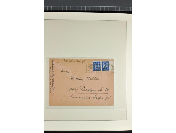 1949, Briefe-Sammlung der Ausgabe Gründungskonferenz mit 68 Belegen, dabei Plattenfehler, Druckvermerke und Druckereizeichen,