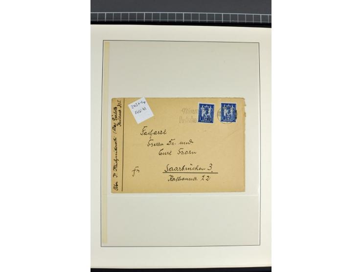 1949, Briefe-Sammlung der Ausgabe Gründungskonferenz mit 68 Belegen, dabei Plattenfehler, Druckvermerke und Druckereizeichen,