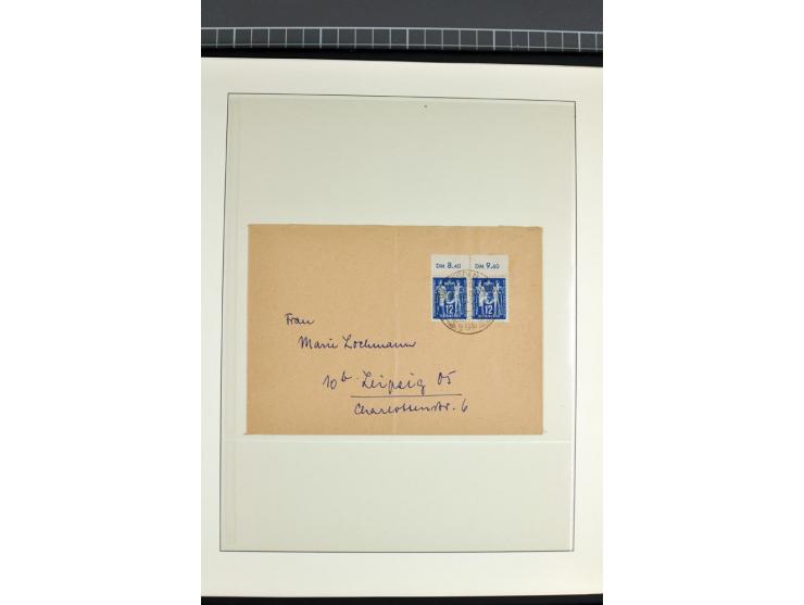 1949, Briefe-Sammlung der Ausgabe Gründungskonferenz mit 68 Belegen, dabei Plattenfehler, Druckvermerke und Druckereizeichen,