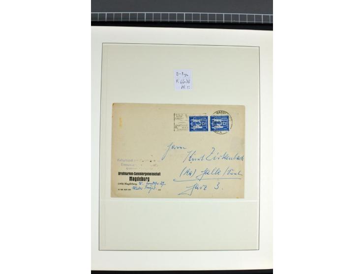 1949, Briefe-Sammlung der Ausgabe Gründungskonferenz mit 68 Belegen, dabei Plattenfehler, Druckvermerke und Druckereizeichen,